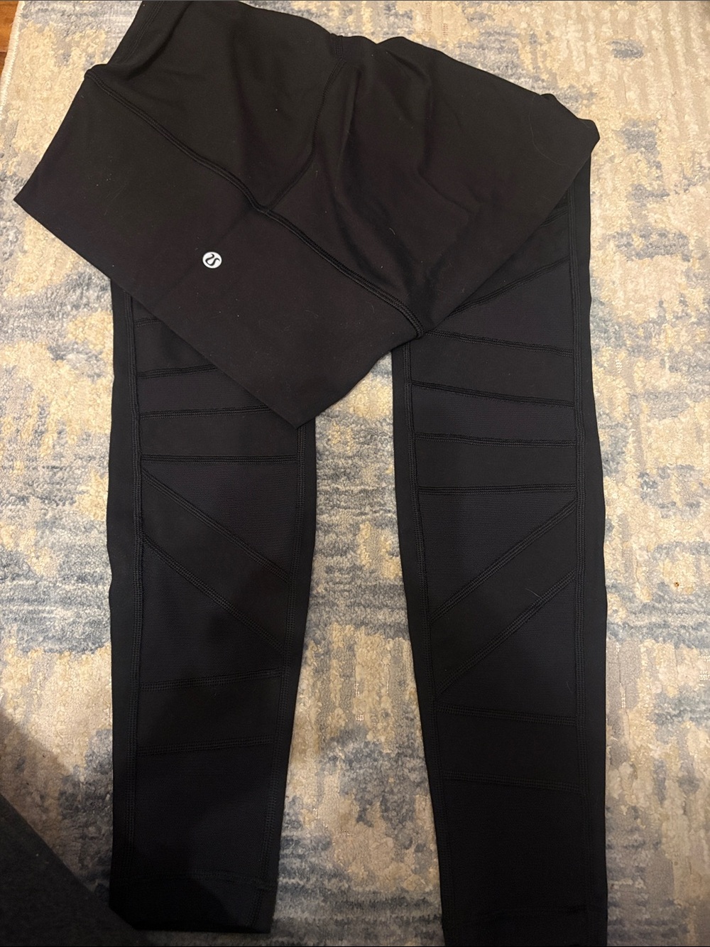 lululemon athletica Black Ribbed-Panel Leggings